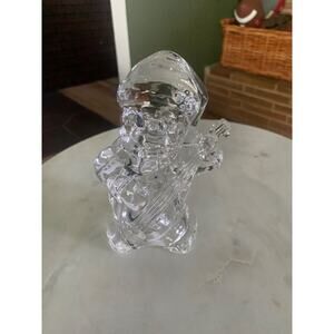 Vintage Mikasa Frosty's Choir 6" Snowman Playing Lute Full Lead Crystal Figurine